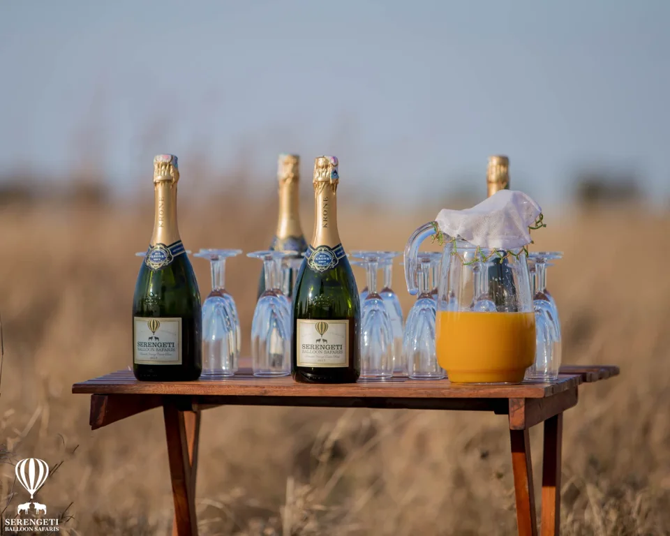 Drinks set out for a safari experience